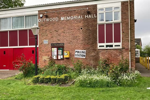 Polling station at Outwood Memorial Hall, Wakefield