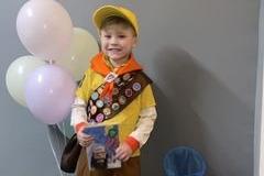Kirsten Gar shared a photo oh ger son as Russell from the Disney hit, Up.