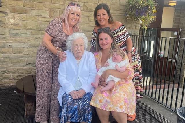 The five generations of women together.