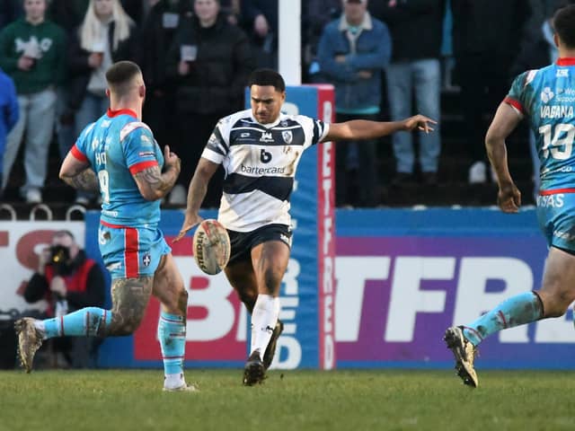 Paul Turner in action on his home debut for Featherstone Rovers against Wakefield Trinity. Picture: Rob Hare