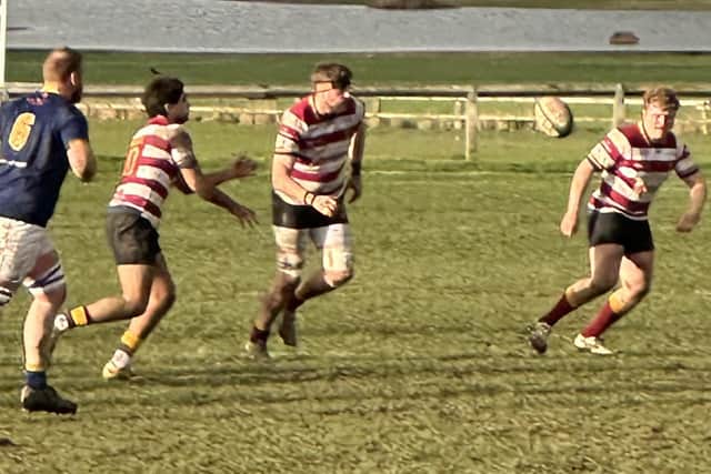 Sandal launch an attack against Alnwick as Hali Jannou passes inside. Picture: Justin English