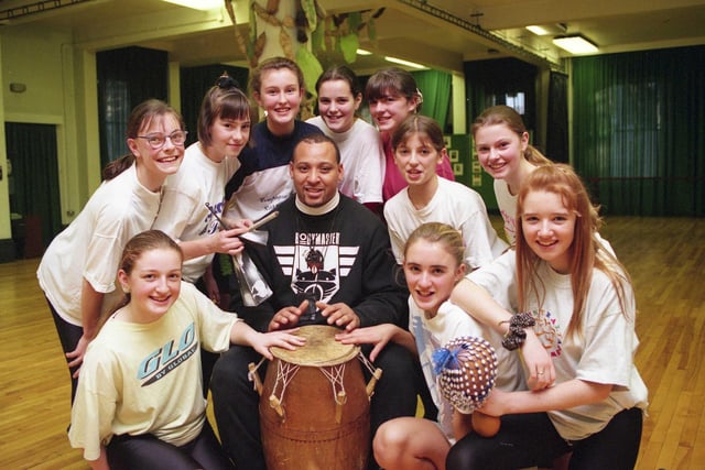 Pupils from Thornhill School got a visit from Charles James - a musician with African group Adzido - in 1994. Remember this?