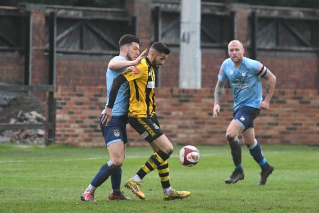 Action from Ossett United's draw at Hebburn Town. Picture: Kevin Brady