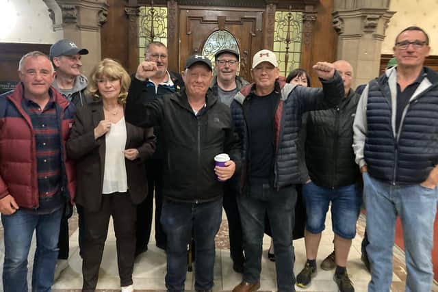 National Coal Mining Museum staff pictured with Wakefield Council leader Denise Jeffery at County Hall after the local authority voted in favour of them over a pay dispute.
