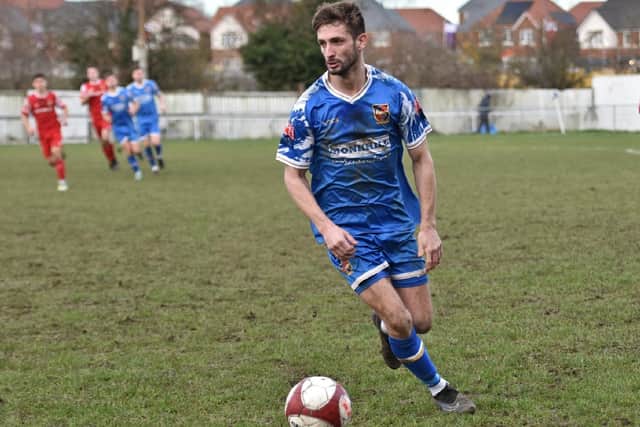 Mikey Dunn came off the bench to score Pontefract Collieries' fourth goal in the West Riding County Cup final against Knaresborough Town. Picture: Daniel Kerr