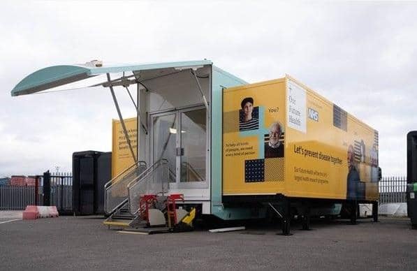A new NHS mobile health hub is opening its doors in a Wakefield supermarket car park today, offering one-stop shop for checks, scans and tests.