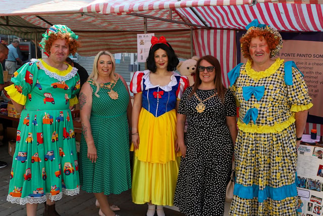 Local pantomime performers with the Mayor of Wakefield at WheelFest.