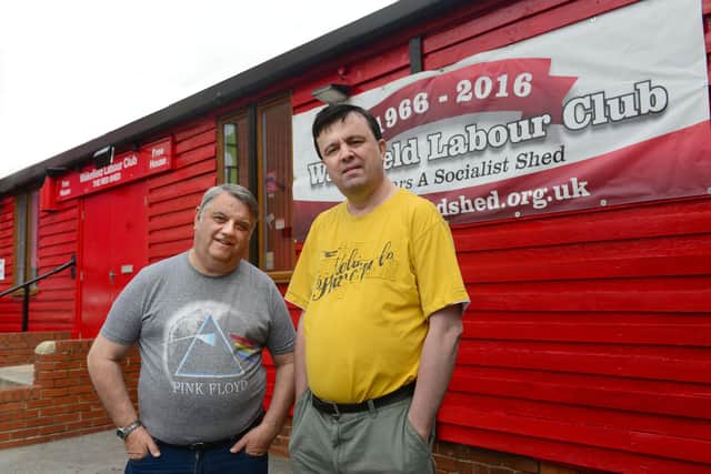 George Denton and Richard Council,club secretary at the Red Shed Labour Club in Wakefield. Picture Scott Merrylees