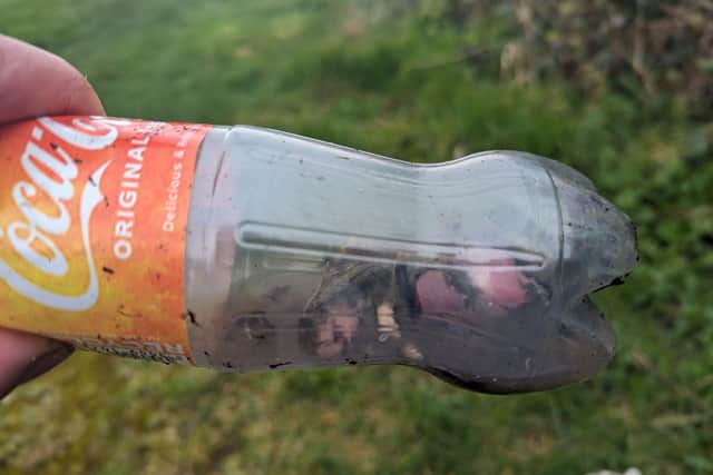 The mammal was found trapped inside a discarded plastic bottle during a litter pick in Wakefield.