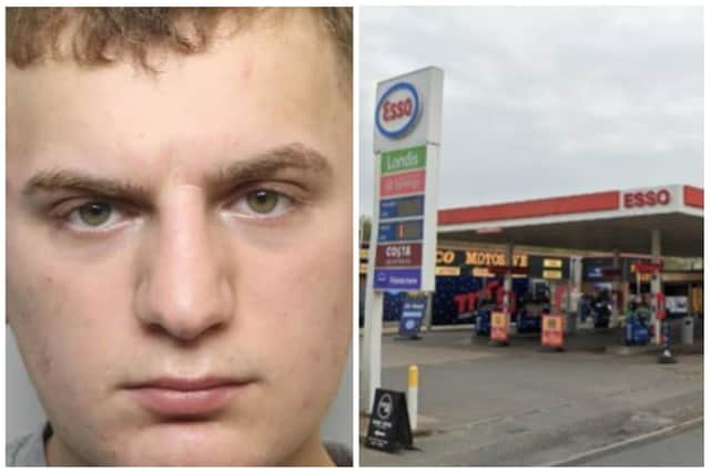 Foster attacked the motorist at the Esso garage in Castleford. (pic by WYP / Google Maps)