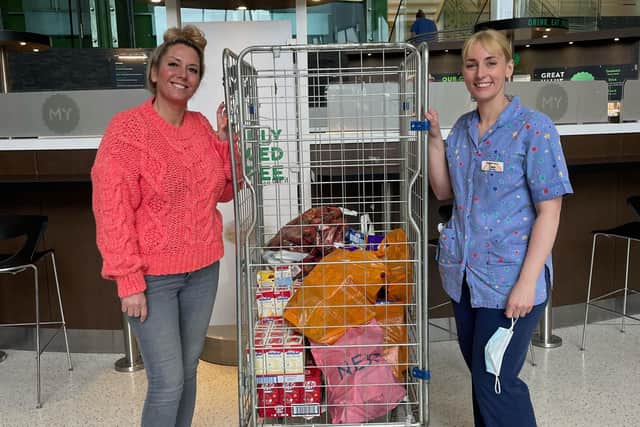 The owner of Hair 'N' Beauty in Castleford, Zoe Gaitley, has donated around 150 Easter eggs to Pinderfields Hospital, Wakefield.