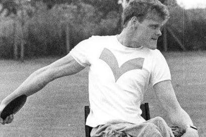 John Sayles of Knottingley in a discus competition