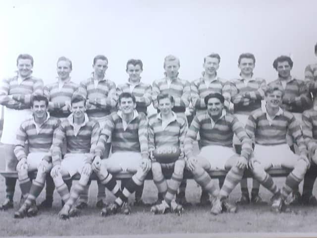 David Stephens, third from left, front row, in the Castleford Grammar School's 1958 first XV.