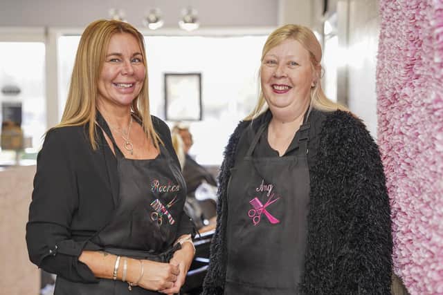 Salon owner Angela Stuckey with stylist Rachael Lumb. Angela will be opening her second salon – Mirrors@16 – in Knottingley this April. Picture: Scott Merrylees