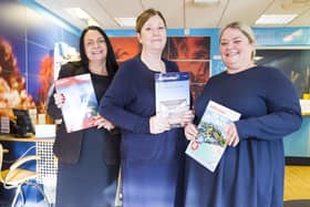 Ready to help with your holiday plans. From the left, manager Katie Butler, Kathleen Sutton and Leanne Swithenbank at Total Travel, Heckmondwike.