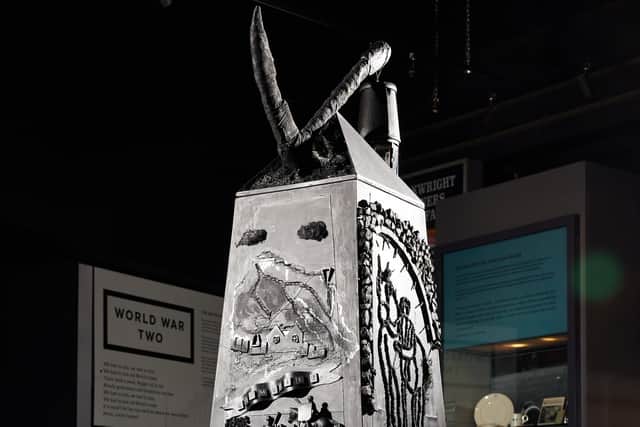 The obelisk and accompanying book are on display at the National Coal Mining Museum until March