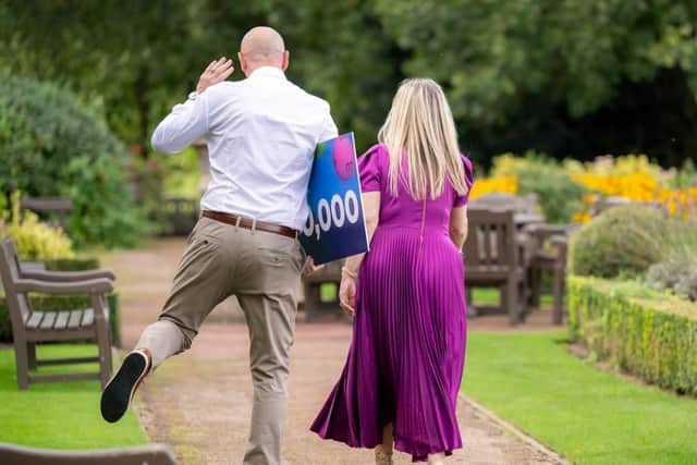 The lucky couple were holidaying with friends when they discovered their life-changing EuroMillions win.
