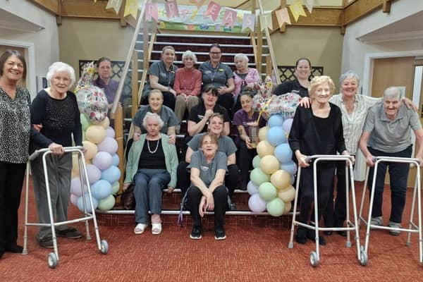 Staff and residents at Newfield Lodge