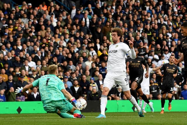 Leeds United player Patrick Bamford in action.