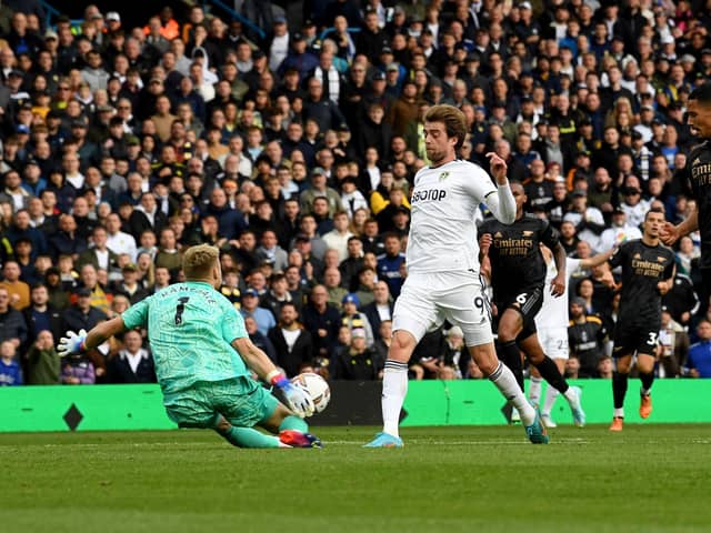 Leeds United player Patrick Bamford in action.