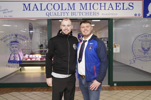 Kieran Martin and Marcus Leary at the opening of Malcolm Michael butchers in The Ridings. Picture Scott Merrylees