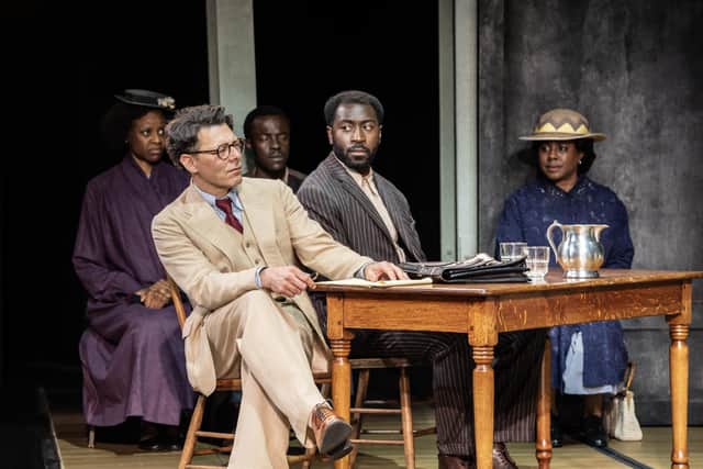 Richard Coyle (Atticus Finch) Aaron Shosanya (Tom Robinson) with the To Kill A Mockingbird cast.
