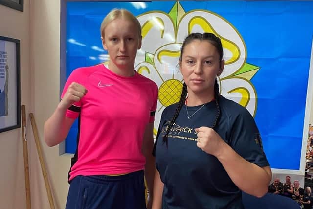 White Rose boxer Farrah Cunniff at Yorkshire training with coach Sherri Walker.