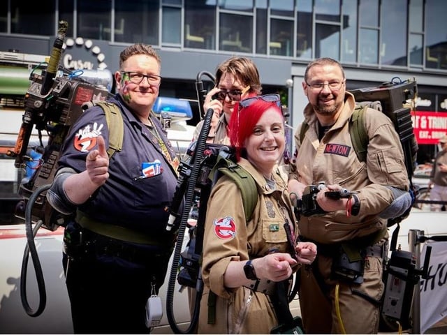 Ghostbusters were in town to keep an eye out for any paranormal activity.