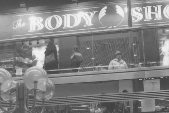 British cosmetics, skin care and perfume company The Body SHp in The Ridings, 1991.