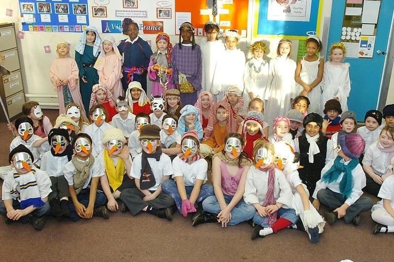 The cast of the French nativity at Sandal Endowed Junior School in December 2007.