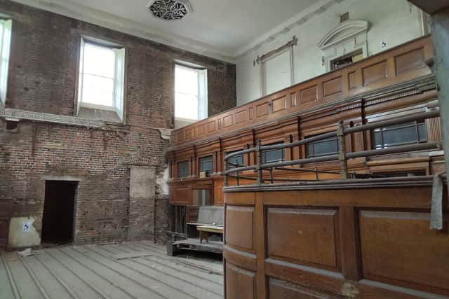 Interior of Wakefield old Crown court building.