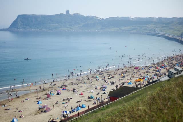 Holiday makers at Scarborough's North Bay beach. Photo by Ian Forsyth/Getty Images