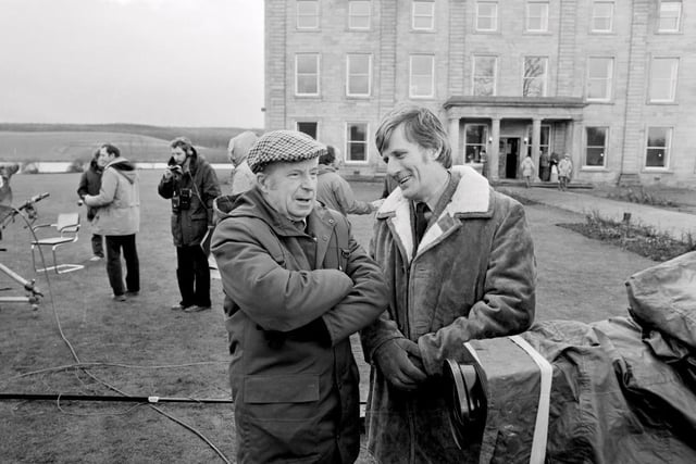 The filming of Emmerdale at Walton Hall on 18th December 1979.