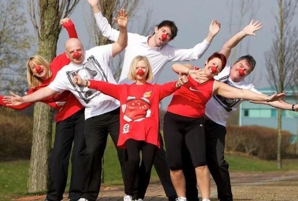 Miller Homes Yorkshire head office staff prepare for a fun run in aid of Comic Relief in 2011, pictured: Michelle Sumby, David Pearson, Pauline Jeffs, Adam Patterson, Debbie Swarbrick, Tony Whitehouse.