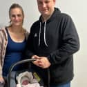 Left to right: Blanka Debert with husband Damian and baby Olivia. Olivia was the first baby to be born at the Bronte Birth Centre in Dewsbury since its reopening on April 1. Picture: Mid Yorkshire Teaching NHS Trust
