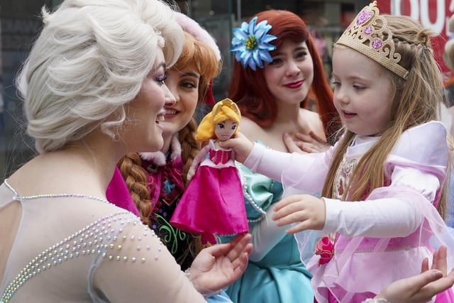 Shoppers were able to meet superheroes, Star Wars characters and Disney Princesses.
