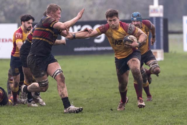 Hands off as Sandal go in search of points against West Bridgford. Picture Scott Mererylees