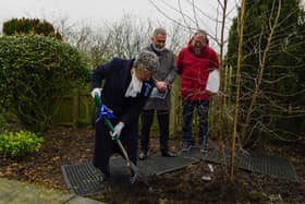 The High Sheriff of West Yorkshire, Sue Baker MBE, JP, DL planting the Silver Birch tree that was kindly donated