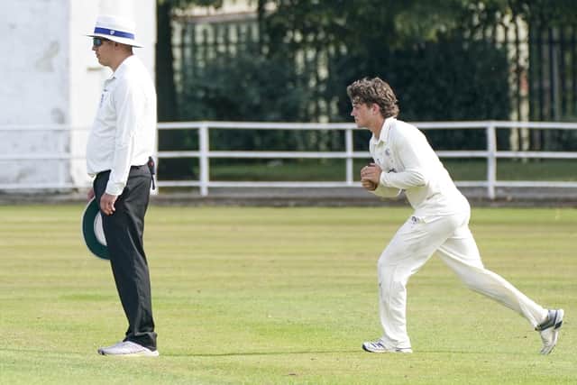 Jack Young took two wickets for Castleford in their semi-final against Sheffield Collegiate. Photo by Scott Merrylees