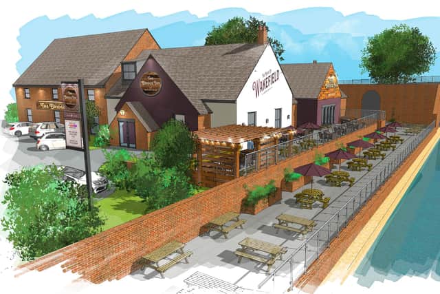 Artist's impression of the revamped Ruddy Duck in Wakefield will reopen later this month as The Bridge Inn.