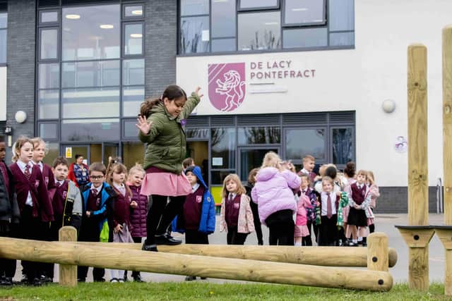 De Lacy Pontefract Primary has added a new Trim Trail to its grounds for children to play.
