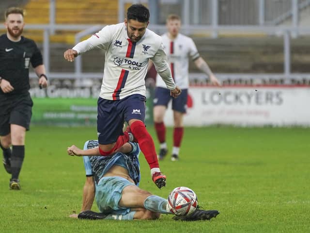 Jaydan Sandhu took his goal tally to nine for the season with a double against Retford United. Photo: Scott Merrylees