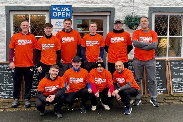 The group of nine friends who first met at Brigshaw High School in Allerton Bywater have reunited to complete the Yorkshire Three Peaks Challenge in memory of their school friend, Simon Mirfin. They hope to raise £5,000 for Muscular Dystrophy UK, which supported Simon and his family. The nine friends are Paul Bosworth, Paul Crossland, Sean Curry, Mark Hargreaves, Adrien Harris, Kristopher Jaques, Mukesh Patel, Beth Smithson, and Matthew Weaver. Picture: Muscular Dystrophy UK