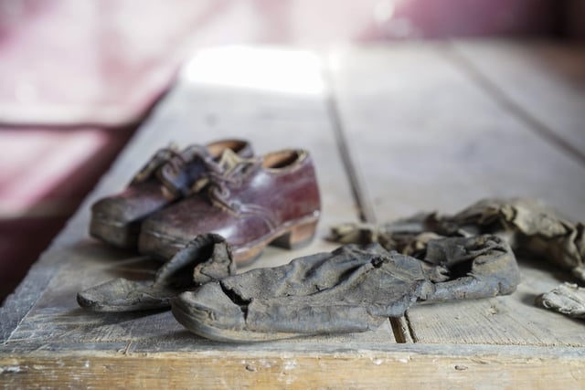 Shoes from both the the 14th/15th century and the 16th century