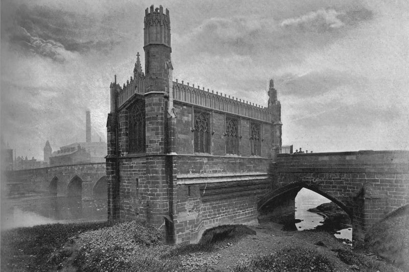 The Chantry Chapel of St Mary the Virgin, Wakefield, is designated a Grade I Listed building. It is located south of the city centre on the medieval bridge over the River Calder. From Sights and Scenes in England and Wales. [Cassell and Company Ltd., c1900]. Artist G & J Hall. (Photo by The Print Collector/Getty Images)