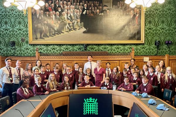 Year 6s at De Lacy Primary School in Pontefract on their trip to Parliament.