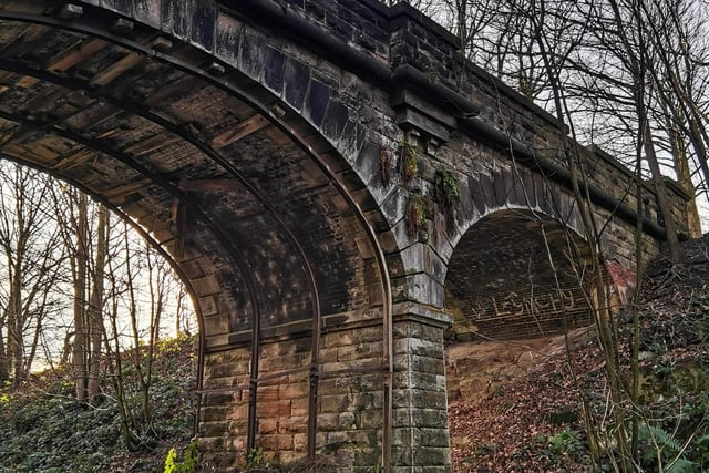 The second viaduct found further into Newmillerdam Country Park once carried a road over the Barnsley to Wakefield line.