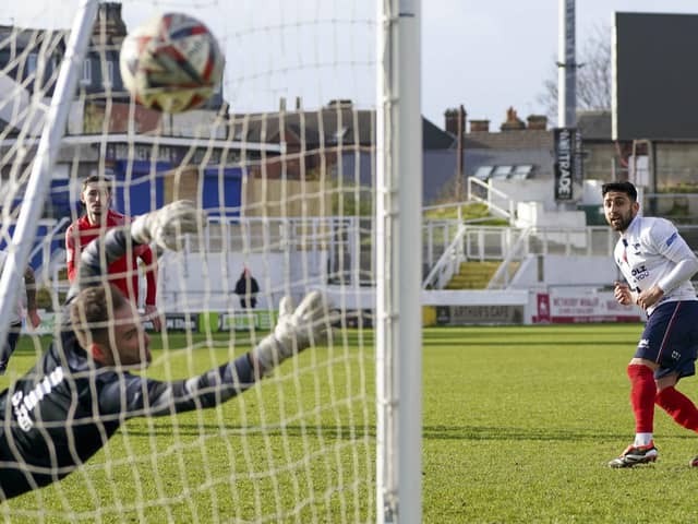 Jaydan Sandhu was spot on again with a penalty as Wakefield AFC beat Louth Town. Picture: Scott Merrylees