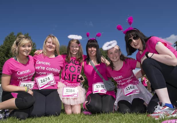 Wakefield Race For Life 2013 - Jess Sharpe, Lesley Sharpe, Millie View, Ellen Hollingworth, Jasmin Handworth and Nicole Zepmeisel