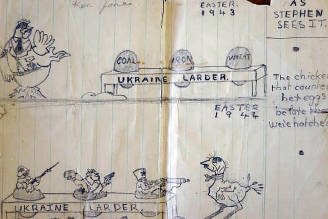 91-year-old Wakefield Trinity fan Ken Jones has looked back on his boyhood support for his club and found cartoons of his favourite players and other artworks he drew when he was 12.
Picture Scott Merrylees